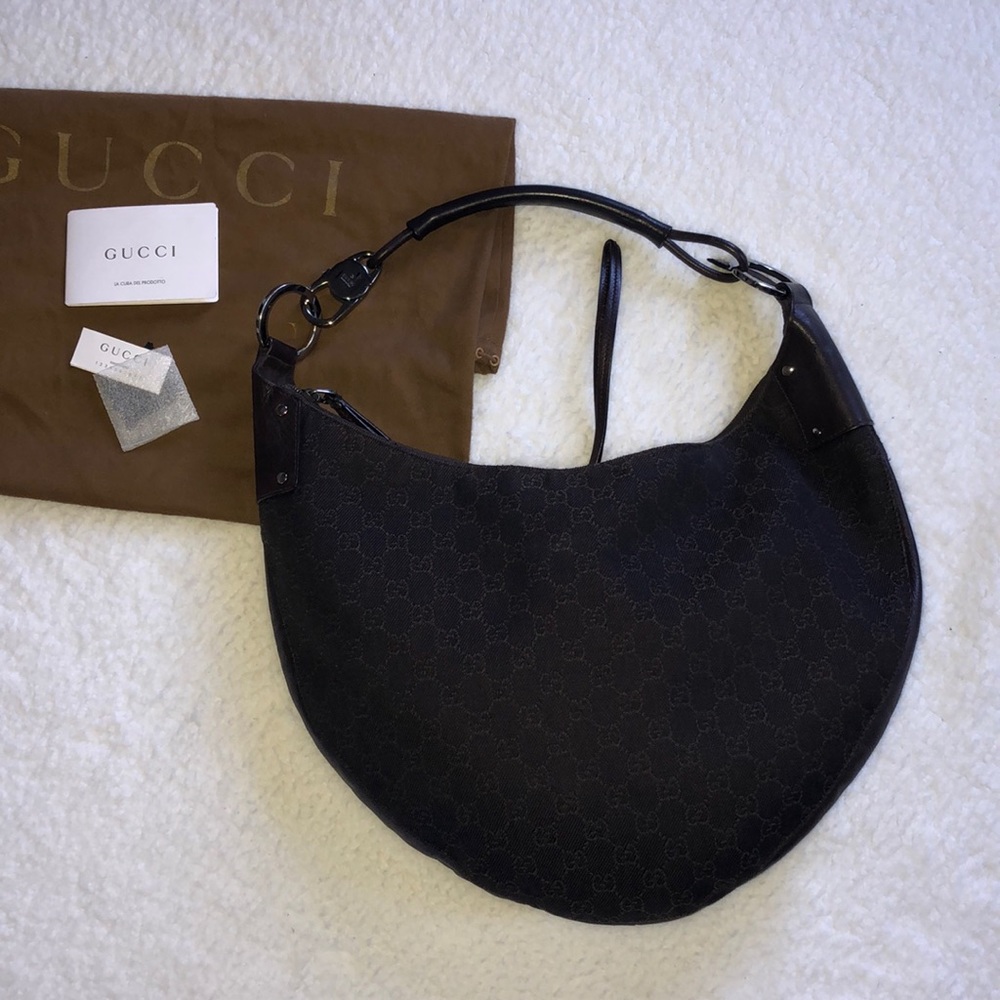 ❤️SOLD❤️ Gucci Half Moon GG Monogram Hobo - Picture 2 of 8